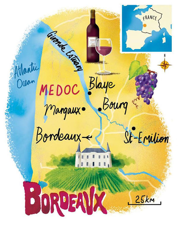 Rượu vang Pháp nổi tiếng vùng Bordeaux