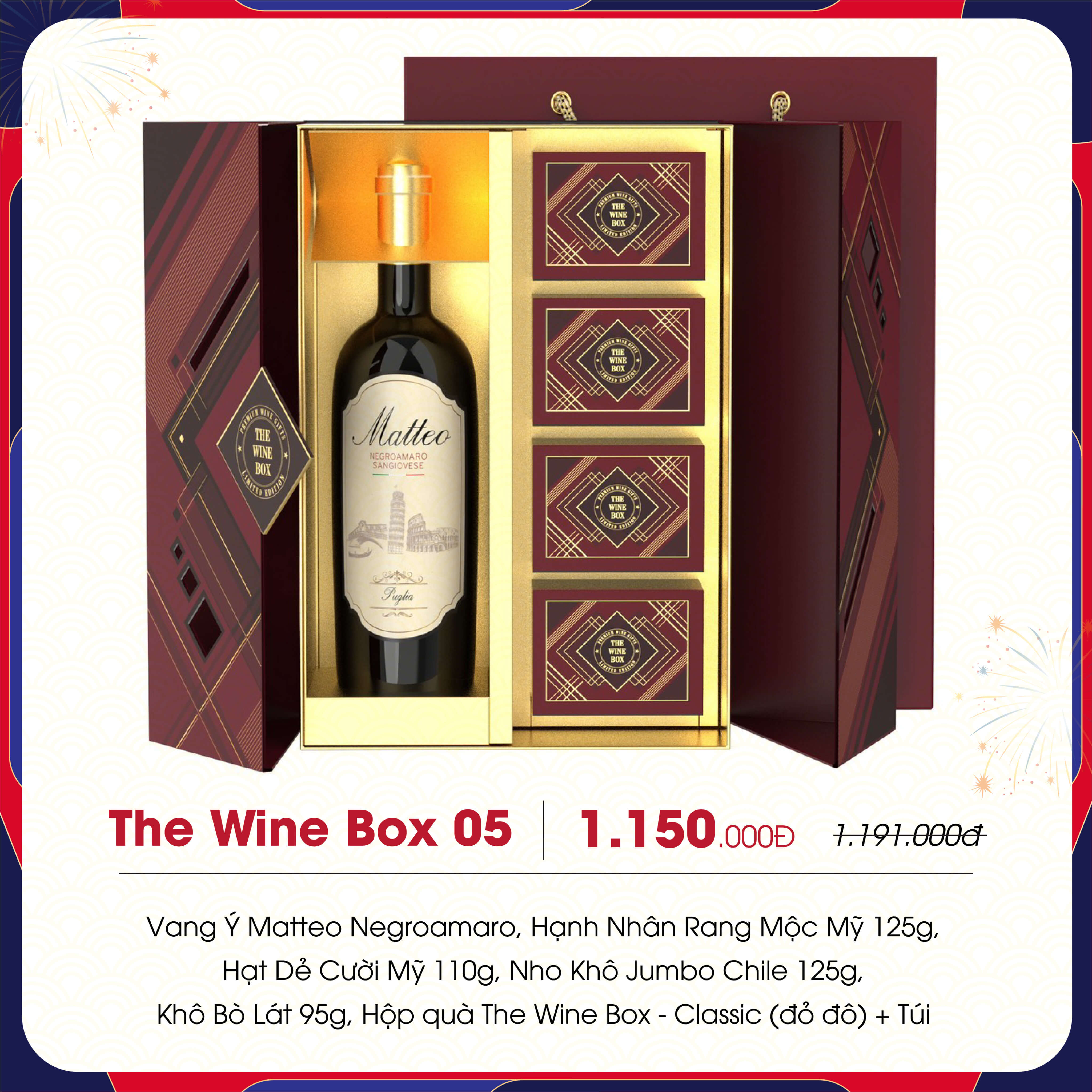 Hộp quà biếu Tết The Wine Box 05